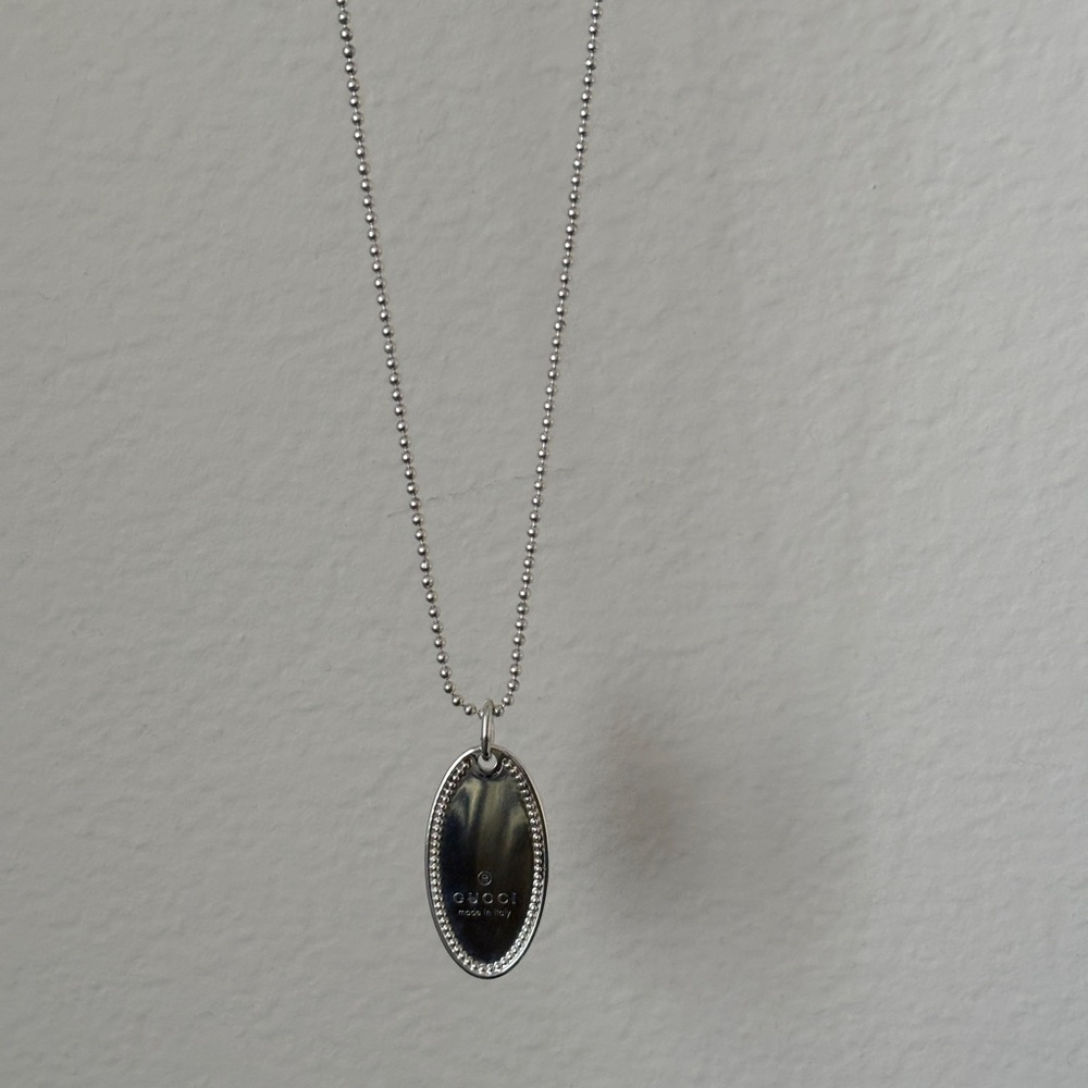 Gucci 925 sterling silver dog tag necklace